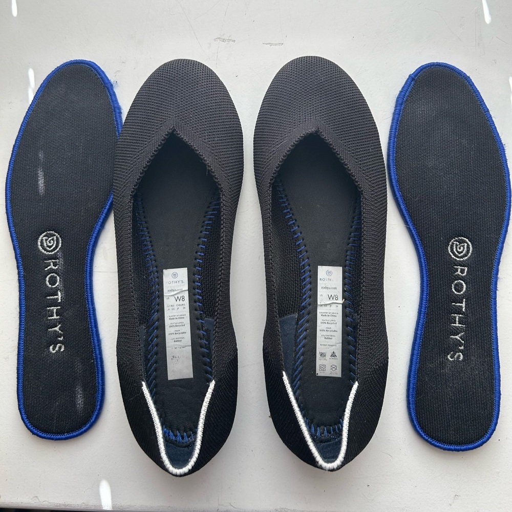 Rothys Black Flats SZ 8